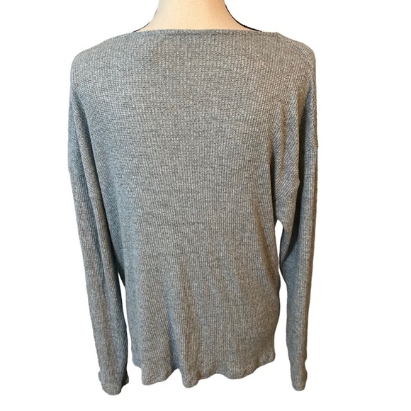 NWT Anthropologie Gray Wide Off Shoulder Sweater Sz Large Lightweight - Picture 3 of 11